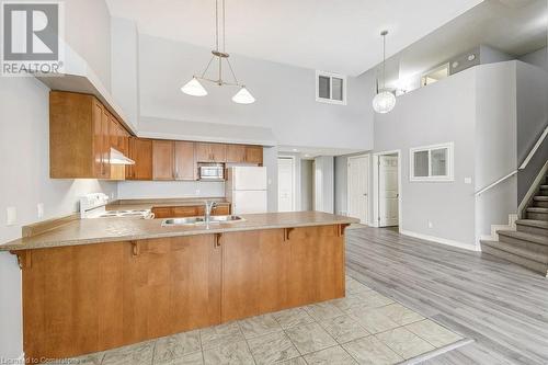 111 Grey Street Unit# 214, Brantford, ON - Indoor Photo Showing Kitchen With Double Sink