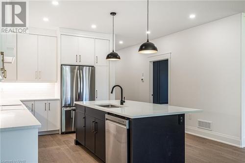 13 Charles Street, Brantford, ON - Indoor Photo Showing Kitchen With Double Sink With Upgraded Kitchen