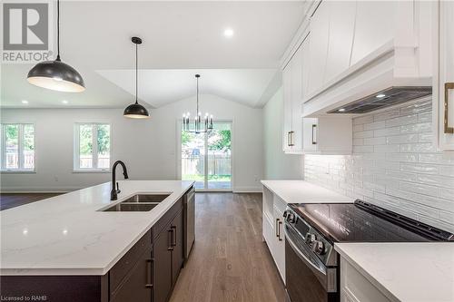 13 Charles Street, Brantford, ON - Indoor Photo Showing Kitchen With Double Sink With Upgraded Kitchen