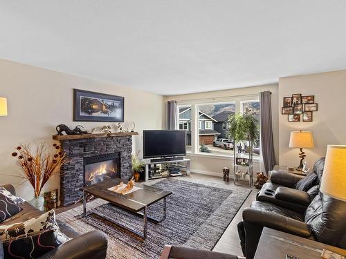 8707 Badger Drive, Kamloops, BC - Indoor Photo Showing Living Room With Fireplace