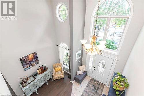 upper hallway view of foyer below - 54 Stonepine Crescent, Hamilton, ON - Indoor Photo Showing Other Room