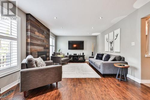 251 Sirente Drive, Hamilton, ON - Indoor Photo Showing Living Room With Fireplace