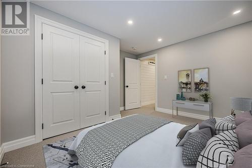 virtually staged - 6490 Panton Street, Burlington, ON - Indoor Photo Showing Bedroom