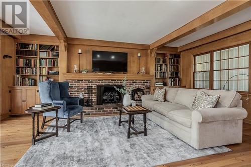 2142 Side Road 1, Burlington, ON - Indoor Photo Showing Living Room With Fireplace