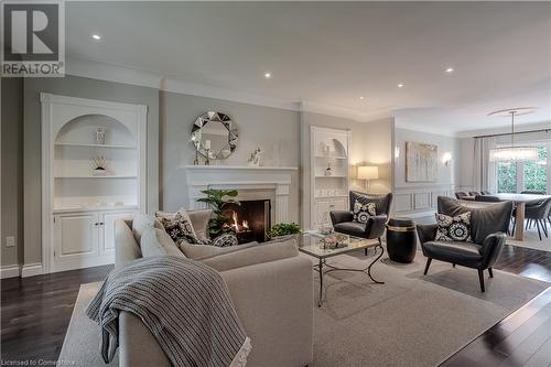 4016 Lantern Lane, Burlington, ON - Indoor Photo Showing Living Room With Fireplace