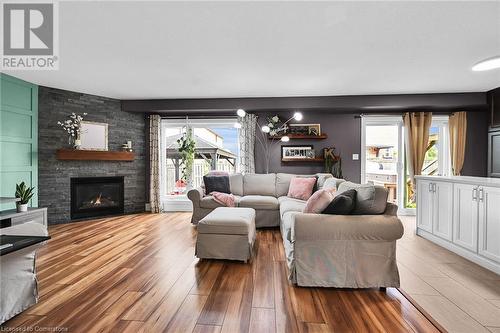 63 Edna Avenue, Hamilton, ON - Indoor Photo Showing Living Room With Fireplace