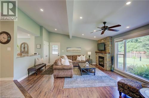 1242 Sheffield Road, Sheffield, ON - Indoor Photo Showing Living Room With Fireplace