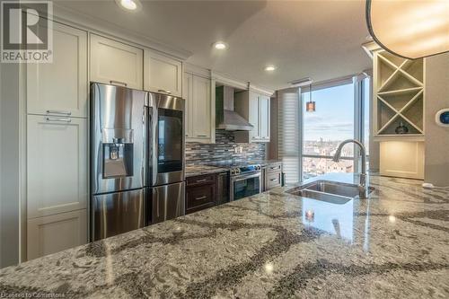 1477 Lakeshore Road Unit# 903, Burlington, ON - Indoor Photo Showing Kitchen With Double Sink With Upgraded Kitchen