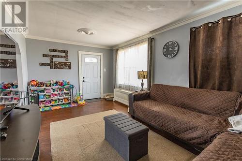 Front door into Living Room - 47 Cross Street, Port Colborne, ON - Indoor Photo Showing Living Room