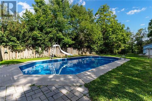 94 Sutherland Street W, Caledonia, ON - Outdoor With In Ground Pool With Backyard