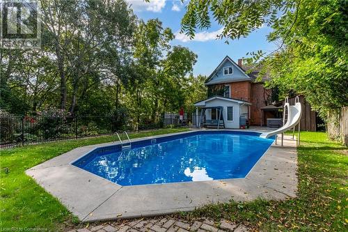 94 Sutherland Street W, Caledonia, ON - Outdoor With In Ground Pool With Backyard