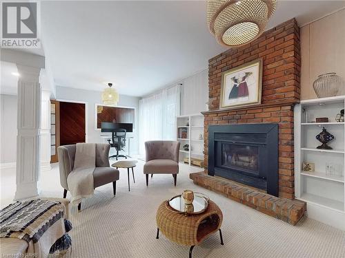 144 Old Ancaster Road, Dundas, ON - Indoor Photo Showing Living Room With Fireplace