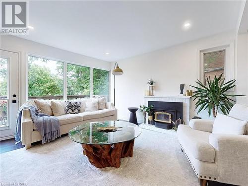 144 Old Ancaster Road, Dundas, ON - Indoor Photo Showing Living Room With Fireplace