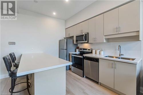 16 Concord Place Unit# 1002, Grimsby, ON - Indoor Photo Showing Kitchen With Double Sink