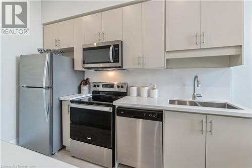 16 Concord Place Unit# 1002, Grimsby, ON - Indoor Photo Showing Kitchen With Double Sink