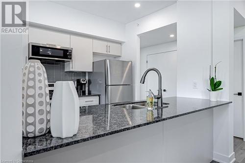 8 Culinary Lane Unit# 201, Barrie, ON - Indoor Photo Showing Kitchen With Double Sink