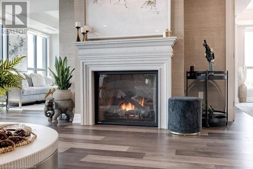 2060 Lakeshore Road Unit# 1201, Burlington, ON - Indoor Photo Showing Living Room With Fireplace