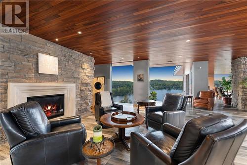 1293 Dew Drop Road, Sudbury, ON - Indoor Photo Showing Living Room With Fireplace