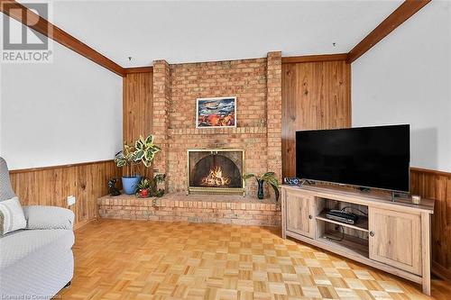 1929 Fieldgate Drive, Burlington, ON - Indoor Photo Showing Living Room With Fireplace