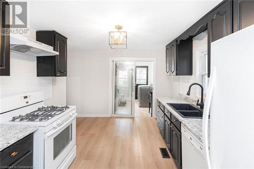 583 John Street N, Hamilton, ON - Indoor Photo Showing Kitchen With Double Sink