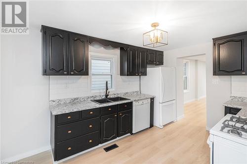 583 John Street N, Hamilton, ON - Indoor Photo Showing Kitchen With Double Sink