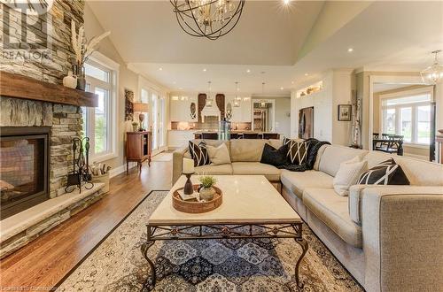 14 Harper Boulevard, Brantford, ON - Indoor Photo Showing Living Room With Fireplace