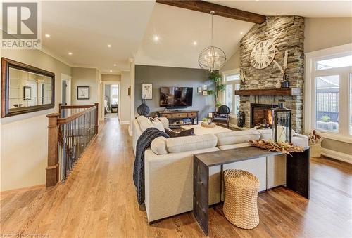 14 Harper Boulevard, Brantford, ON - Indoor Photo Showing Living Room With Fireplace