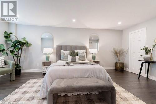 Oversized Primary Bedroom w/wide plank wood floors 2023 - 2182 Maplewood Drive, Burlington, ON - Indoor Photo Showing Bedroom