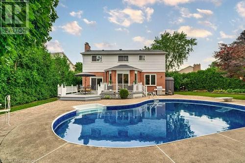 Gorgeous In-Ground Pool; Liner '21, Filter '23, Heater '24 - 2182 Maplewood Drive, Burlington, ON - Outdoor With In Ground Pool With Deck Patio Veranda With Backyard