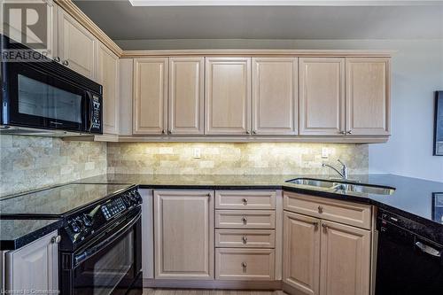 1770 Main Street W Unit# 704, Hamilton, ON - Indoor Photo Showing Kitchen With Double Sink