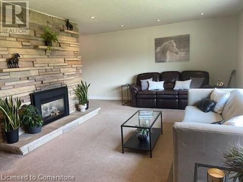 166 Rifle Range Road, Hamilton, ON - Indoor Photo Showing Living Room With Fireplace