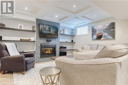 94 Benziger Lane, Stoney Creek, ON - Indoor Photo Showing Living Room With Fireplace