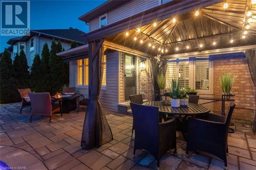 Gazebo with accent lighting - 1245 Hammond Street, Burlington, ON - Outdoor With Deck Patio Veranda With Exterior