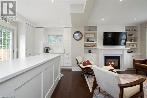 108 Main Street S, Waterdown, ON - Indoor Photo Showing Living Room With Fireplace