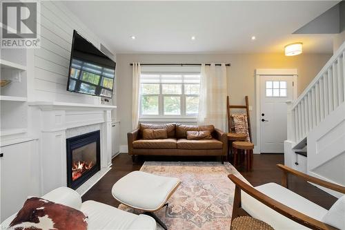 108 Main Street S, Waterdown, ON - Indoor Photo Showing Living Room With Fireplace