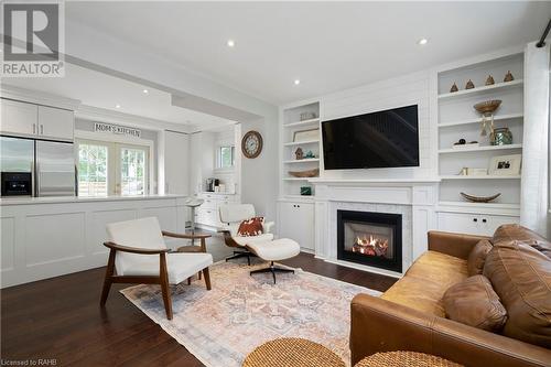 108 Main Street S, Waterdown, ON - Indoor Photo Showing Living Room With Fireplace