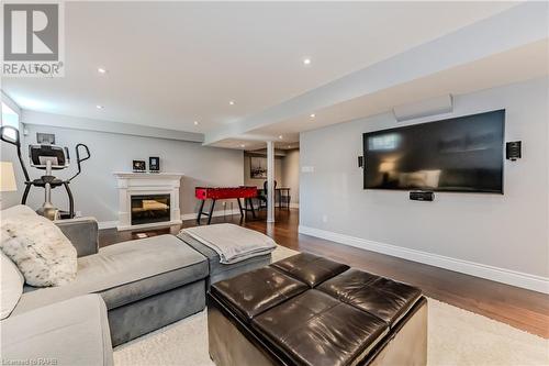 60 Springbreeze Heights, Hamilton, ON - Indoor Photo Showing Living Room With Fireplace