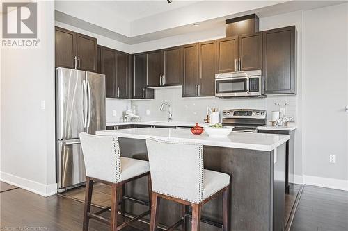 90 Charlton Avenue W Unit# 802, Hamilton, ON - Indoor Photo Showing Kitchen With Stainless Steel Kitchen With Upgraded Kitchen