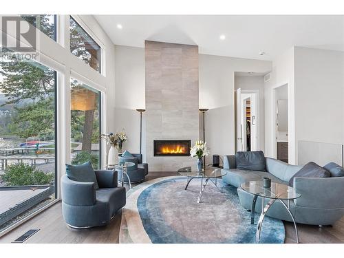 419 Shorts Road, Fintry, BC - Indoor Photo Showing Living Room With Fireplace