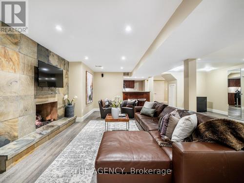 1213 Greenoaks Drive, Mississauga, ON - Indoor Photo Showing Living Room With Fireplace