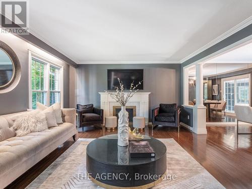 1213 Greenoaks Drive, Mississauga, ON - Indoor Photo Showing Living Room With Fireplace