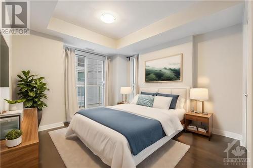 This photo has been virtually staged. - 195 Besserer Street Unit#1806, Ottawa, ON - Indoor Photo Showing Bedroom