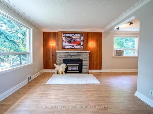 15 Inniswood Dr, Toronto, ON - Indoor Photo Showing Living Room With Fireplace