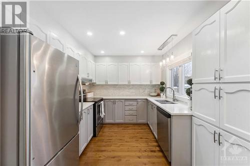 Kitchen with quartz counter tops and stainless steel appliances - 49 Emerald Meadows Drive, Ottawa, ON - Indoor Photo Showing Kitchen With Double Sink With Upgraded Kitchen