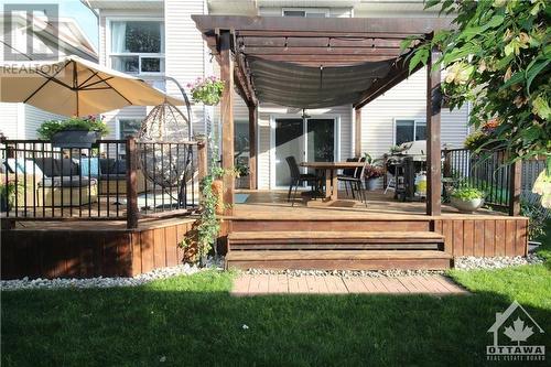 Exterior back with expansive deck and pergola - 49 Emerald Meadows Drive, Ottawa, ON - Outdoor With Deck Patio Veranda With Exterior