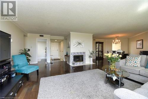 150 Wilson Street W Unit# Ph3, Ancaster, ON - Indoor Photo Showing Living Room With Fireplace