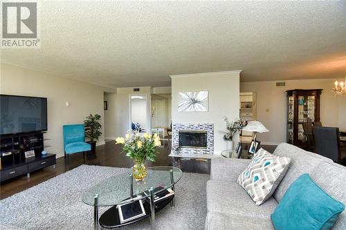 150 Wilson Street W Unit# Ph3, Ancaster, ON - Indoor Photo Showing Living Room With Fireplace