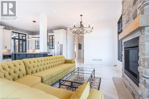 1250 Lakeshore Road W, St. Catharines, ON - Indoor Photo Showing Living Room With Fireplace