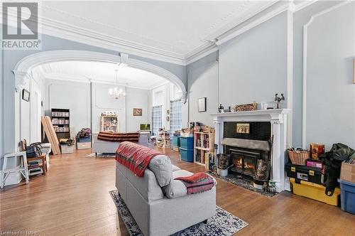 264 Macnab Street S, Hamilton, ON - Indoor Photo Showing Living Room With Fireplace