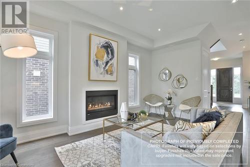 87 Aquasanta Crescent, Hamilton, ON - Indoor Photo Showing Living Room With Fireplace